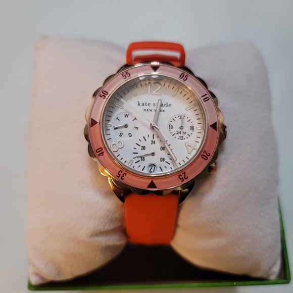 kate spade new york baywater multifunction matte pink silicone watch - Picture 2 of 6